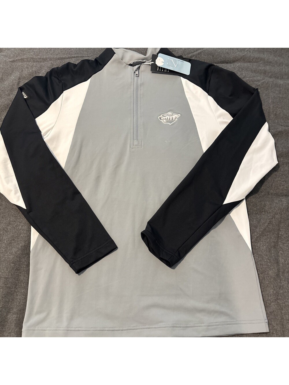 Levelwear Minnesota Wild Insight Quarter Zip Pullover Gray/Black  Mens Small NEW